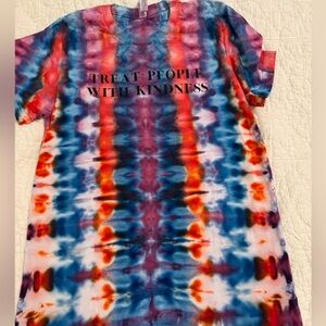 Tie Dye Treat People with Kindness T Shirt Boho Hippie. Hand dyed